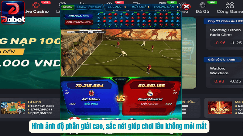 Hình ảnh độ phân giải cao, sắc nét giúp chơi lâu không mỏi mắt